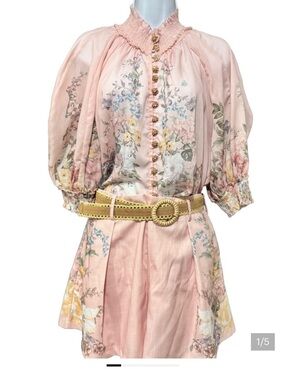 FM2050 Pink Floral Top and bottom set